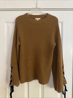 bp Chestnut Sweater with Black Sleeve Ties